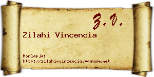 Zilahi Vincencia névjegykártya